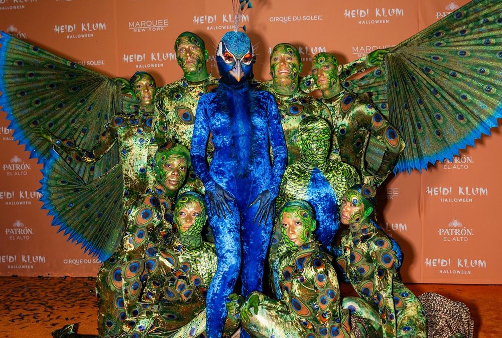 Halloween-Kostüm: Heidi Klum kam als großer Pfau