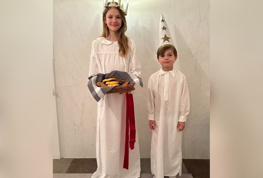 Prinzessin Estelle und Prinz Oscar grüßen zum Luciafest