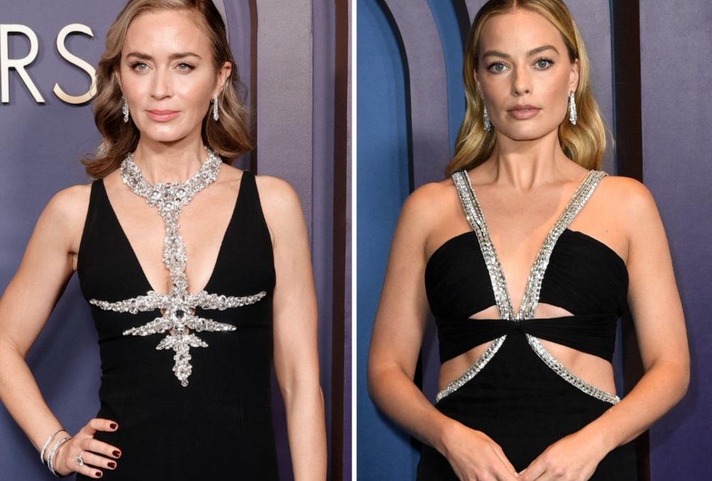 Emily Blunt und Margot Robbie tragen fast identisches Kleid