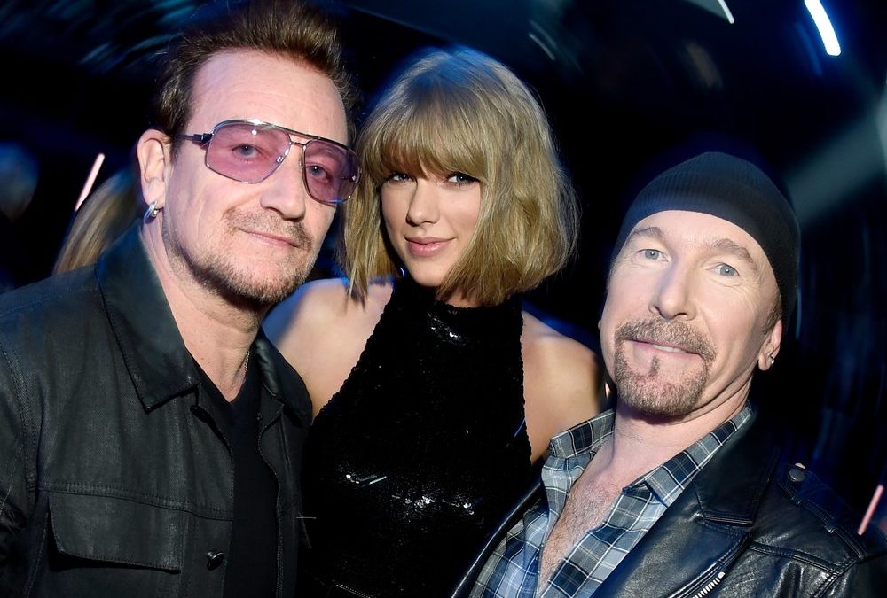 U2 begrüßen US-Superstar Taylor Swift mit Blumen in Dublin