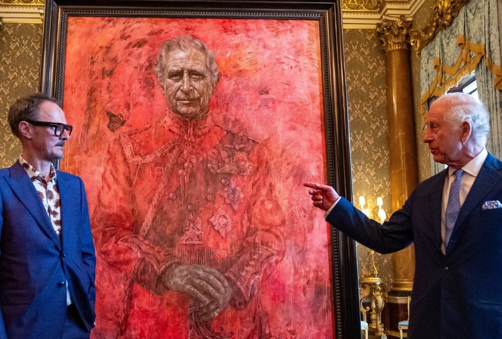 Neues Charles-Porträt: Aktivisten überkleben Gesicht des Königs