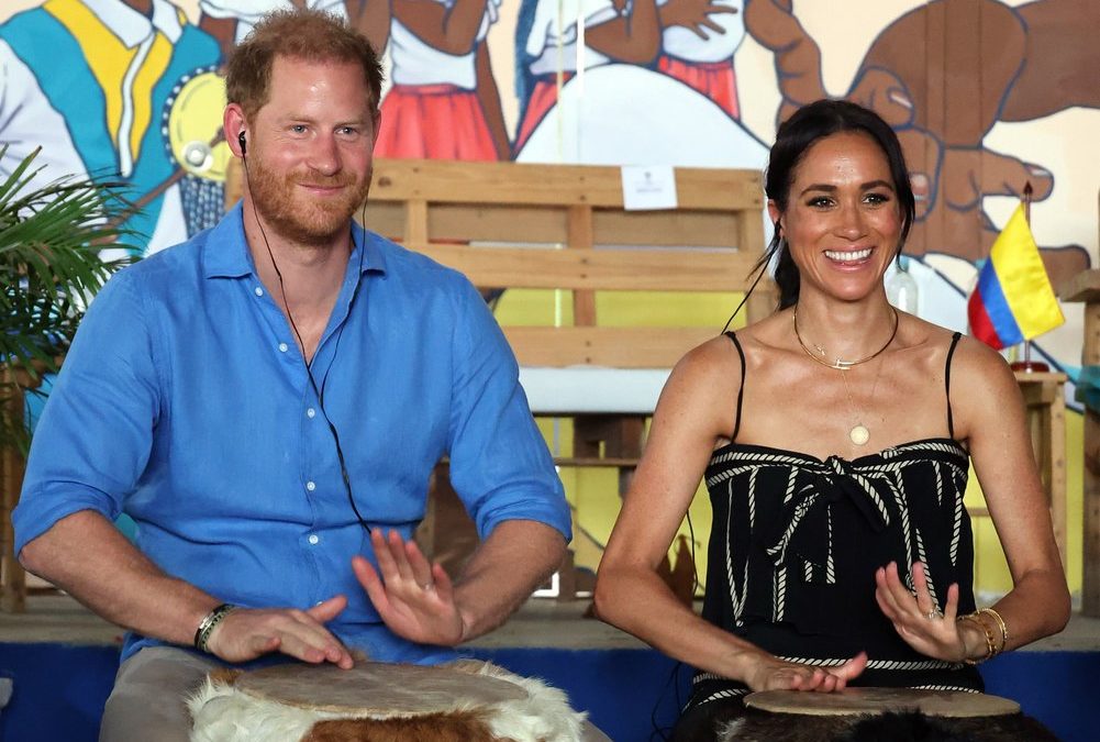 Kolumbien-Reise: Prinz Harry und Meghan besuchen Trommelschule