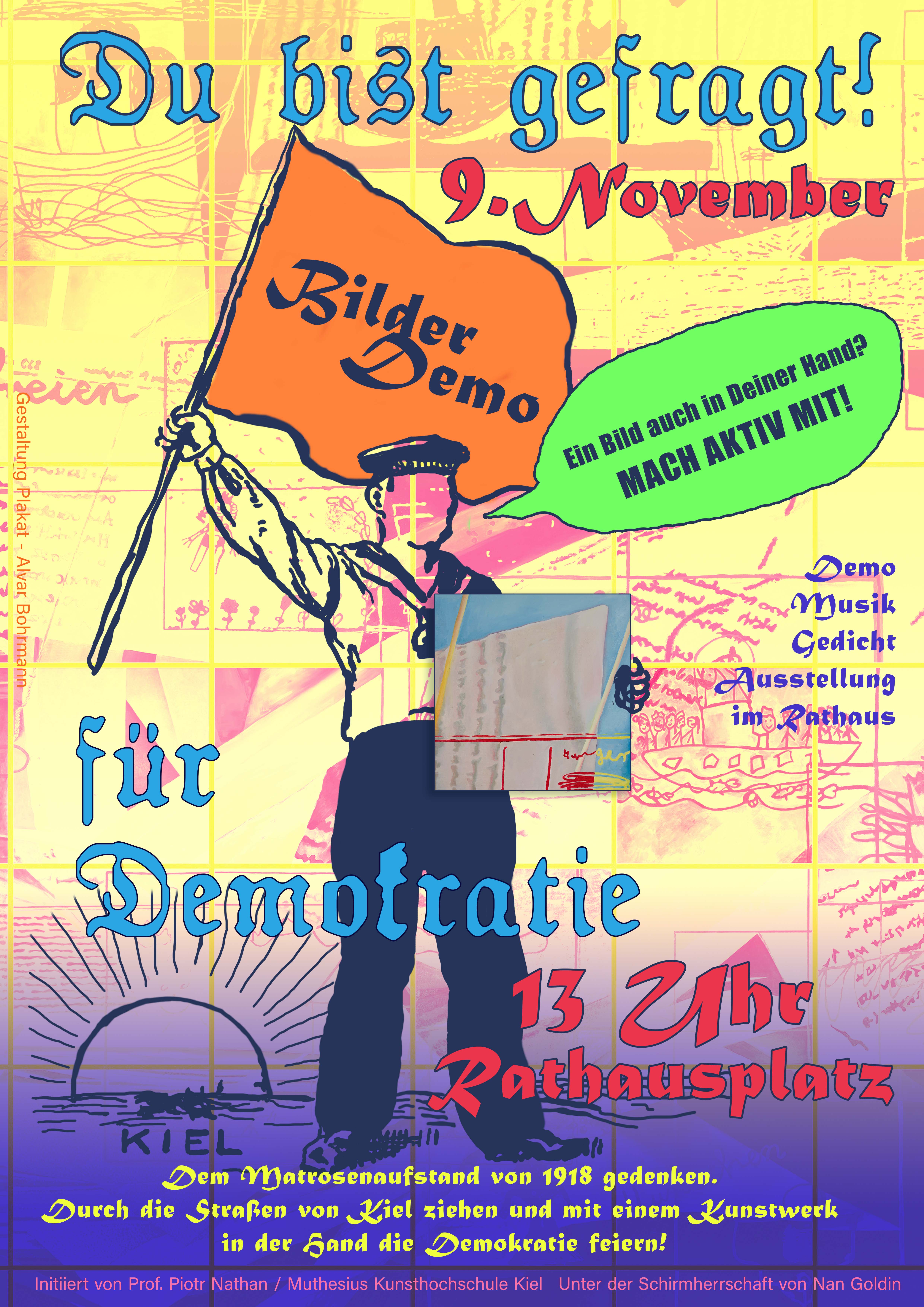 „Bilder-Demo für Demokratie“ am Samstag, 9. November, in Kiel