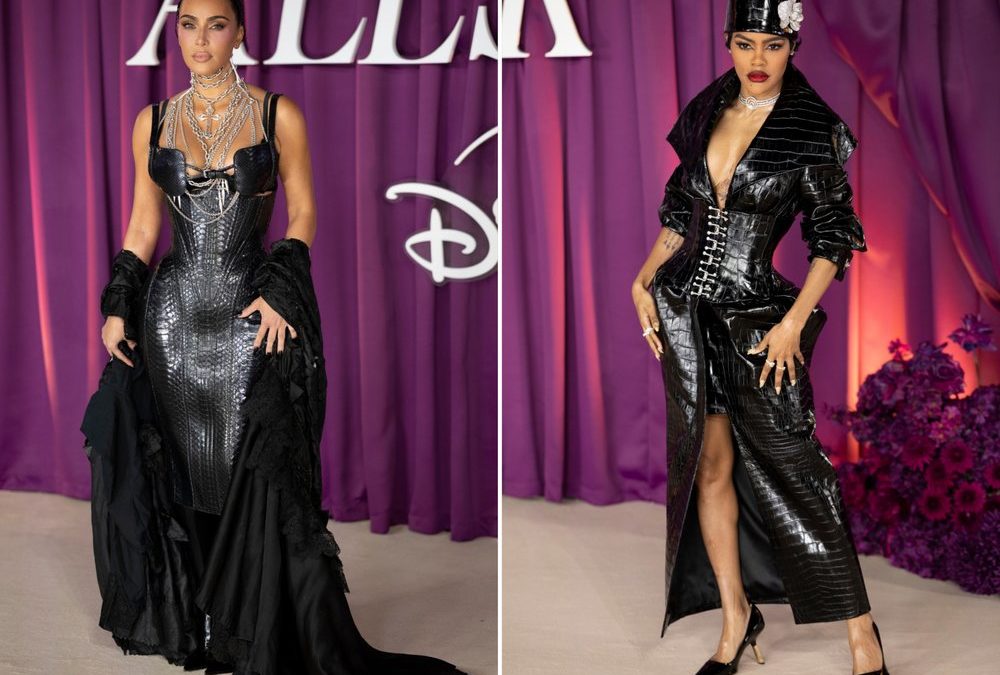 Kim Kardashian und Teyana Taylor im düsteren Partnerlook