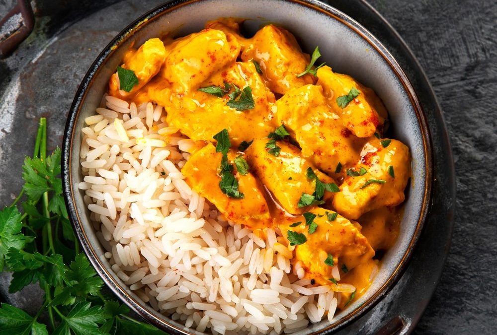 Cremiges Butter Chicken mit Basmatireis