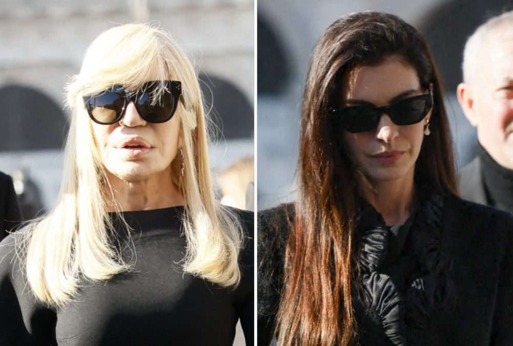 Donatella Versace und Anne Hathaway trauern bei Valentino-Beerdigung