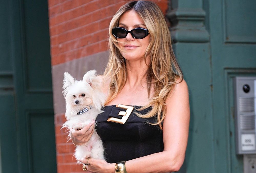 Heidi Klums neuer Hund Fritz erkundet mit ihr den Garten